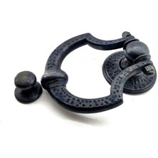 Calperia Antika Tarz Dekoratif Pirinç Dövme Kapı Tokmağı, Taktak - 150X105 Mm, Oksit