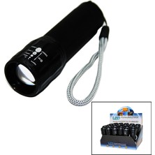 Calperia LED Gold Orıon Hıghlıghtıng Aluminum Flashlight Pilli Zoomlu El Feneri Metal Kasa (5047)