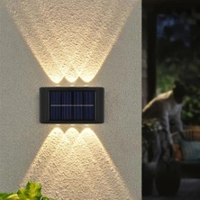 Calperia 6 Ledli Solar Duvar Lamba Dekorasyon Aydınlatma Aplik Güneş Enerji Gün Işığı 2 Li Set