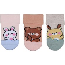 Bross Sevimli Hayvanlar Havlu Kız Bebek 3lü Soket Asorti ONL-02758