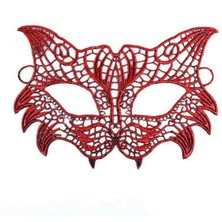 Calperia Kırmızı Dantel Masquerade Maskesi 8 No