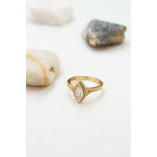 Latif Kuyumcu 14 Ayar Altın Baget Taşlı Yüzük LKYZK1549