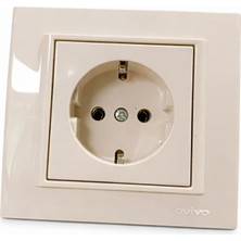 Ovivo 5li Krem Topraklı Priz Çerçeveli