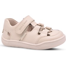 Kids A More Zepa Unisex Kız ve Erkek Çocuk Çocuk Hakiki Deri Barefoot Özellikli Bej Rengi Günlük Ayakkabı