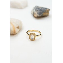 Latif Kuyumcu 14 Ayar Altın Baget Taşlı Yüzük LKYZK1552