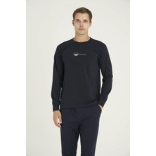 Kly V Yaka Erkek Uzun Kollu Şık Tasarım Pijama Takımı
