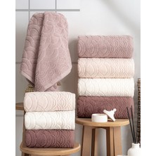 Hazangülü Collection Buldan Üretimi Çeyizlik Deluxe Jakarlı Olga 4'lü Banyo Havlusu I 70X140