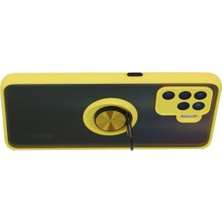 Najmaddin Newface Oppo Reno 5 Lite Kılıf Montreal Yüzüklü Silikon Kapak - Sarı