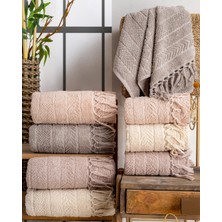 Hazangülü Collection Buldan Üretimi Çeyizlik Lüks Jakarlı Hilda 4'lü Banyo Havlusu I 70X140