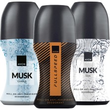 Avon Full Speed Musk Rain ve Musk Exhale Erkek Rollon Paketi