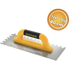 Duyar DYR435 Kapalı Plastik Saplı Kare Diş Seramik Malası 12X12 Diş 40 cm