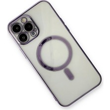 AyrStore Newface Iphone 13 Kılıf Magneticsafe Lazer Silikon - Mor