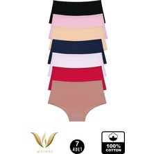 wcreas Yüksek Bel Pamuklu Kadın Külot, 7'li Paket Pamuklu Yumuşak Kumaş Kadın Külot