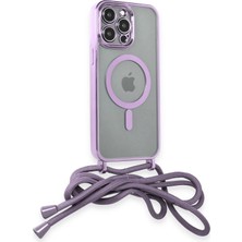 AyrStore Newface Iphone 12 Kılıf Divo Lazer Askılı Magsafe Kapak - Lila