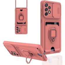 SiHako Newface Galaxy A33 5g Kılıf Zuma Kartvizitli Yüzüklü Silikon - Pembe