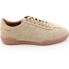 Bambi Bej Hakiki Deri Erkek Sneaker E01396002402