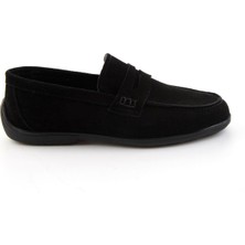 Bambi Siyah Hakiki Deri Erkek Loafer Ayakkabı E01054408202