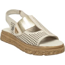 Mammamia D26YS-5185 Günlük Krem Kadın Sandalet