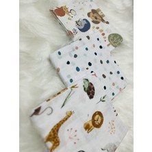 Çok Amaçlı Müslin Örtü & Battaniye 3'lü Set %100 Pamuk Oeko-Teks Sertifikalı 80X80 cm