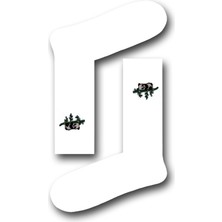 Neşeli Çoraplar Panda Nakışlı Unısex Atletik Çorap