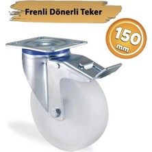  0150f dönerli tablalı frenli kemik tekerlek 150 mm 210 kg