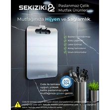 Sekiziki Paslanmaz Çelik Kesme Tahtası 29×40×0,15 cm