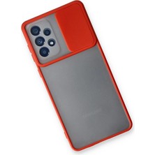 Najmaddin Newface Samsung Galaxy A53 5g Kılıf Palm Buzlu Kamera Sürgülü Silikon - Kırmızı