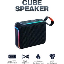 Seyutech Bluetooth Hoparlör Rgb Işıklı Tft Aux USB Girişli Ses Bombası Taşınabilir Şarjlı Kablosuz Speaker