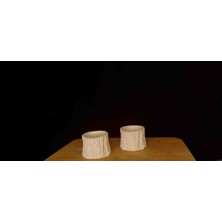 DS Tasarım Ağaç Gövdesi Mumluk/ Tabak - Tarçın Kokulu Mum - Ağaç Gövdesi Tabak