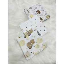 Eylülce Butik Çok Amaçlı Müslin Örtü & Battaniye 3'lü Set %100 Pamuk Oeko-Teks Sertifikalı 80X80 cm