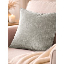 Favolli Açık Gri Keten Dokulu Şık Dekoratif Kırlent Kılıfı Gizli Fermuarlı Modern Salon Yastığı