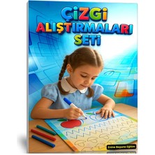 Enine Boyuna Eğitim Çizgi Alıştırmaları Seti (Spiralli Kitap, Yaz-Sil Kitabı ve Kartelalar)