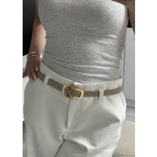 Siyah Lik Gold Tokalı Kemer 2 cm En, 100 cm Uzunluk