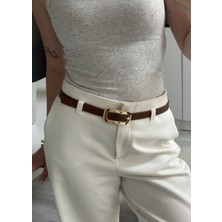 Siyah Lik Gold Tokalı Kemer 2 cm En, 100 cm Uzunluk