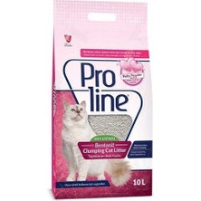 Proline 10 Lt Doğal Kedi Kumu Bebek Pudralı Koku ile Minimum Tozlanma ve Etkili Topaklanma