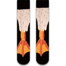 Neşeli Çoraplar Siyah Ördek Ayağı Unisex Çorap