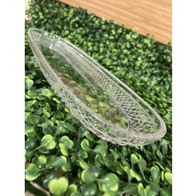 Plus Home Salata Sunum Kayık Kesme Kristal Cam Şeffaf El Işçiligi Ortaboy Çapı 41X12 cm