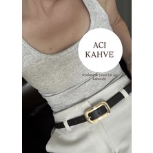 Siyah Lik Gold Tokalı Kemer 2 cm En, 100 cm Uzunluk