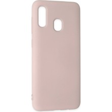 SiHako Newface Galaxy A20 Kılıf Nano Içi Kadife Silikon - Pudra