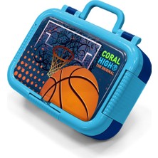 Coral High Kids Turuncu Lacivert Basketbol Desenli Paslanmaz Çelik Beslenme Kabı 39274