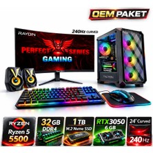 Velora Vlr Pyton S1 Ryzen 5 5500 32GB Ddr4 1tb Nvme Rtx 3050 6gb 24" 240Hz Curved Oem Paket