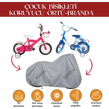 Breen Gri Çocuk Bisikleti Koruyucu Örtü, 12-18 Jant Bisikletlere Uyumlu Çocuk Bisikleti Brandası