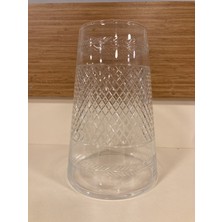 Vazo Kesme Kristal Cam El Işçiliği Şeffaf Yükseklik 28 cm Alt Çapı 18 cm Üst Çapı 12 cm