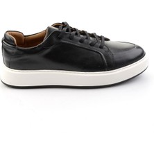 Bambi Siyah Hakiki Deri Erkek Sneaker E01549290503