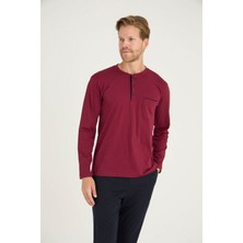 Kly 9250 Midi Yaka Pijama Takım Bordo