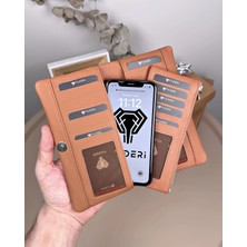 Fil Deri Hakiki Deri Telefon Bölmeli Fermuarlı Kartlıklı Cüzdan 2134