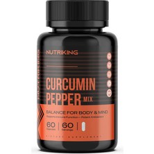 Nutriking Curcumin Pepper Mix – 60 Kapsül | Zerdeçal Ekstraktı & Karabiber | Yüksek Emilim | Antioksidan Destek