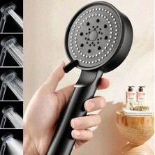 Eco Lounge Yumurcak Shop® 5 Fonksiyonlu Yüksek Basınçlı Ayarlanabilir Siyah Duş Başlığı