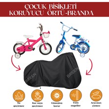 Breen Siyah Çocuk Bisikleti Koruyucu Örtü, 12-18 Jant Bisikletlere Uyumlu Çocuk Bisikleti Brandası