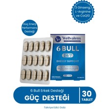 Wellvalens 6 Bull Erkek Takviyesi 30 Tablet | Ginseng, L-Arginine ve CoQ10